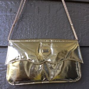 Vintage Marcus Brothers Metallic Gold Clutch Handbag Gold Metallic Clutch Bag